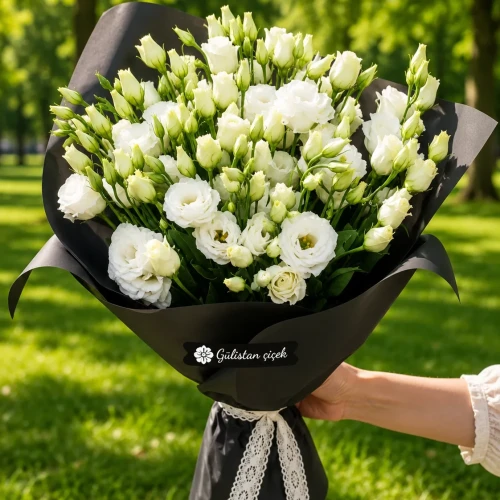 Beyaz Lisianthus Buketi