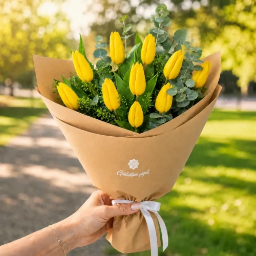 Gelber Tulpenstrauß