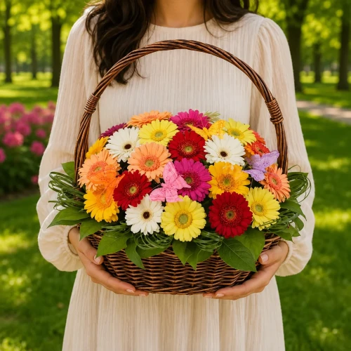 Sepete 35 Karışık Renk Gerbera